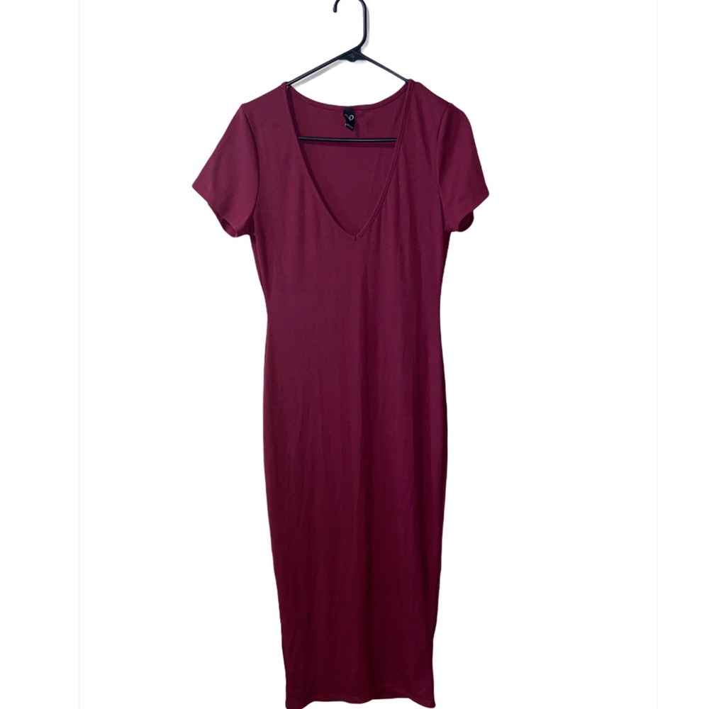 Windsor short sleeve long dress v cut